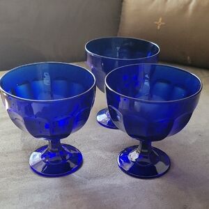Elegant Blue Glass Goblets